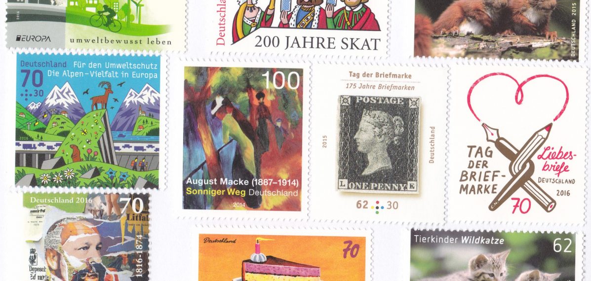 Verschiedene Briefmarken aus Deutschland
