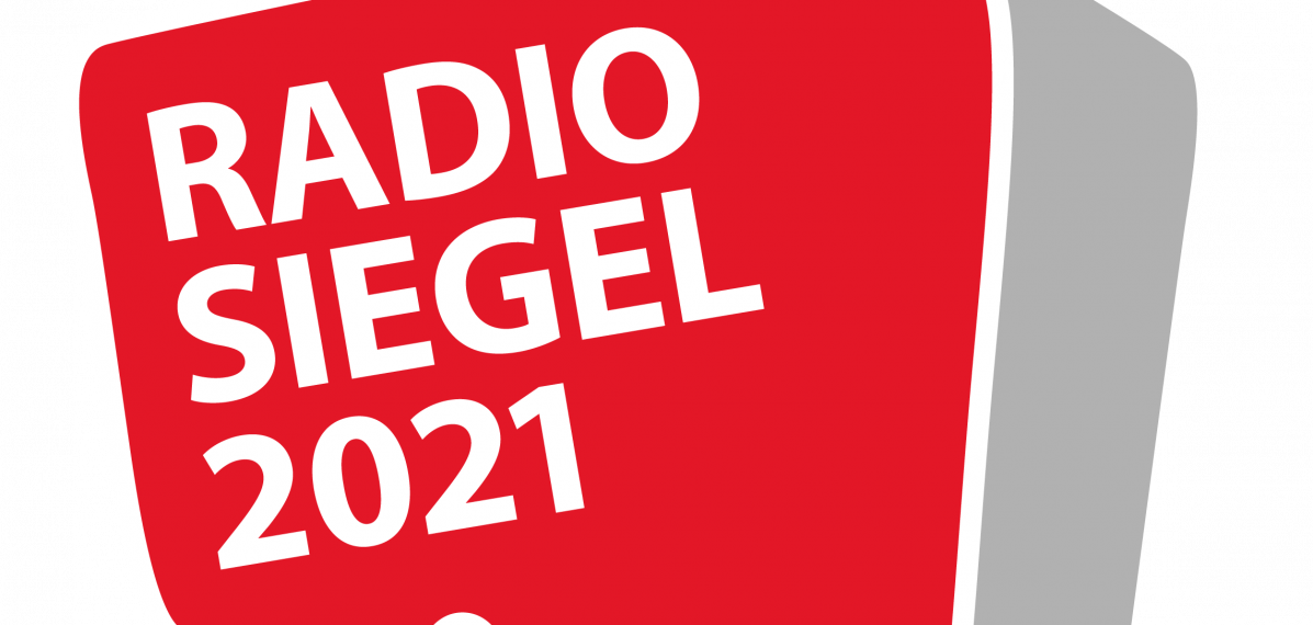 Das Logo vom Radiosiegel 2021 ist ein Radio in rot und grau.