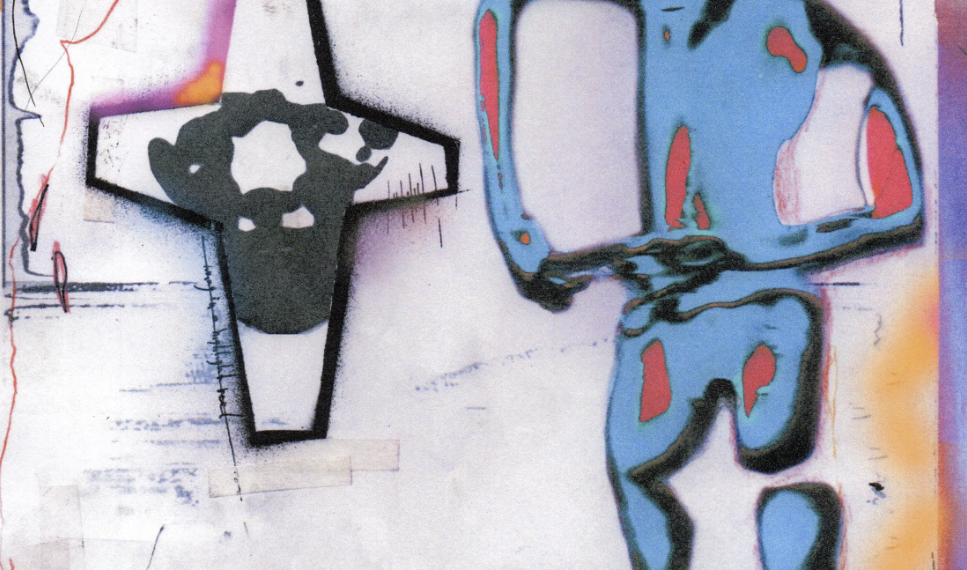 Das Albumcover "Conditions Of A Punk" von half•alive ist ein abstraktes Gemälde. Es sind ein Kreuz und ein Mensch ohne Kopf zu sehen.