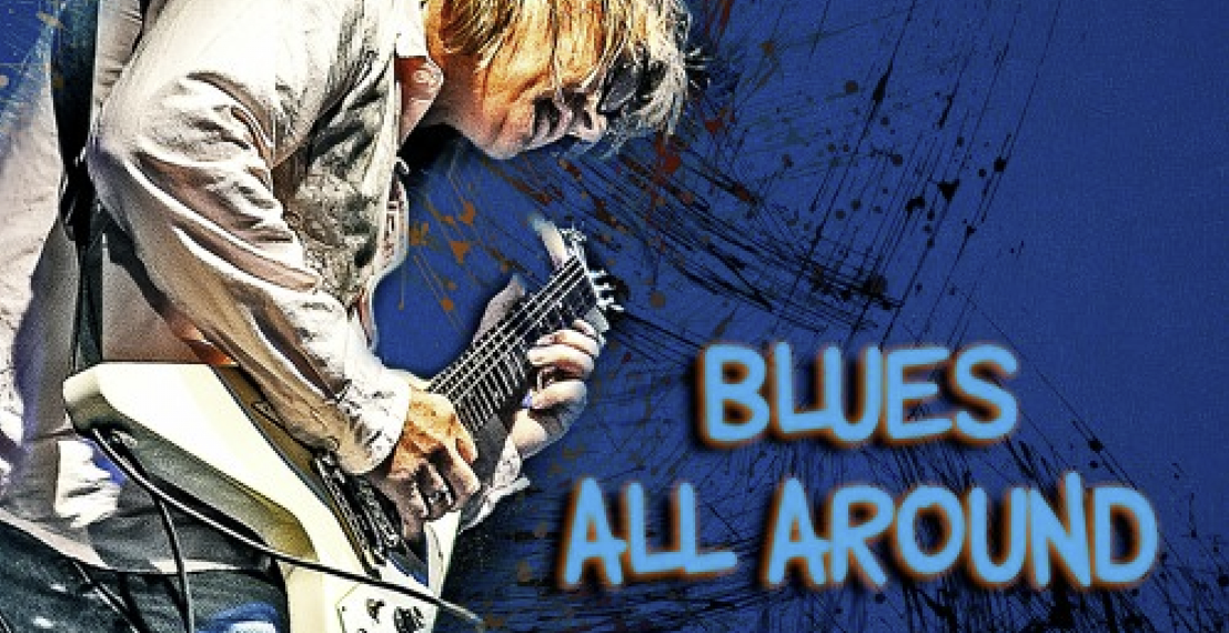 Das Albumcover "Blues All Around" von Savoy Brown zeigt den verstorbenen Gründer Kim Simmonds, wie er Gitarre spielt.