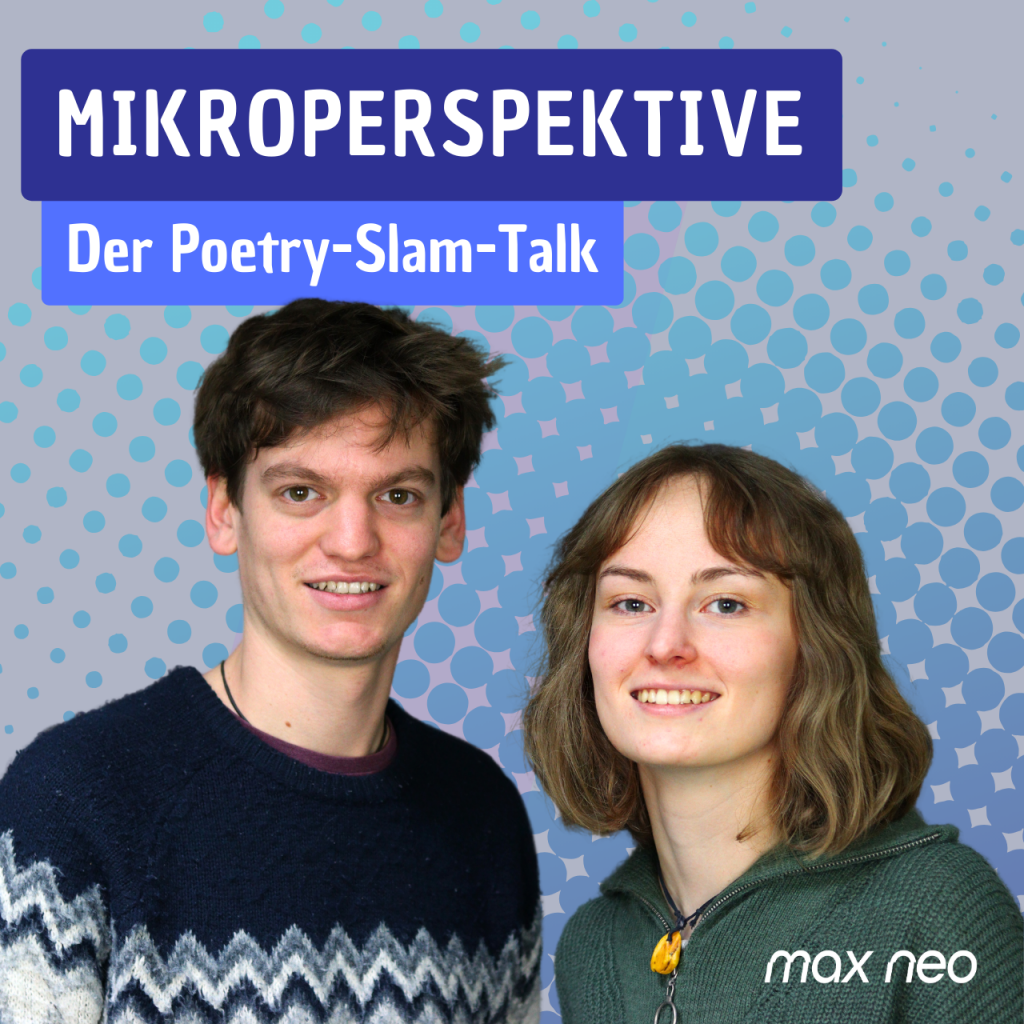 Das Cover des Podcasts "Mikroperspektive" zeigt Rahel Behnisch und Yannik Noah Ambrusits.