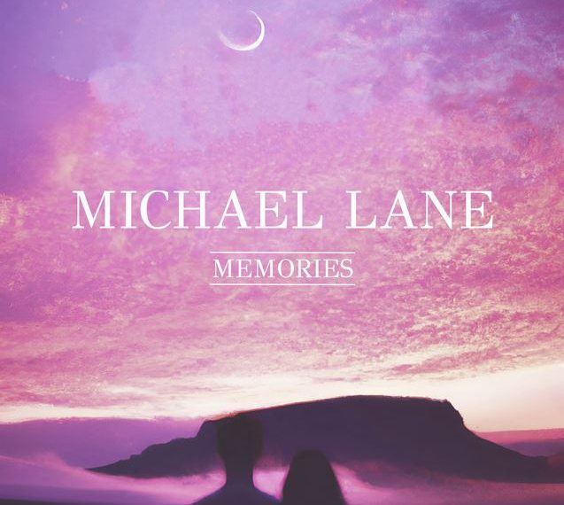 Das Bild zeigt das Albumcover "Memories" von Michael Lane. Auf dem Foto ist ein rosa gefärbter Himmel mit einer Mondsichel zu sehen.