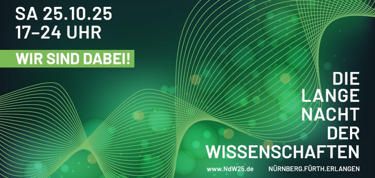 Das Bild ist ein Werbebanner für die Lange Nacht der Wissenschaften 2025.