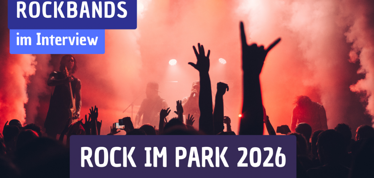 Das Foto ist ein Symbolbild für Rock im Park. Man sieht, Arme, die in die Höhe gestreckt sind. Im Hintergrund steht eine Band auf der Bühne.